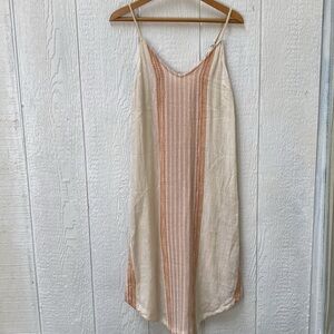 Rip Curl Cream and Peach Panel Slip Midi Dress
